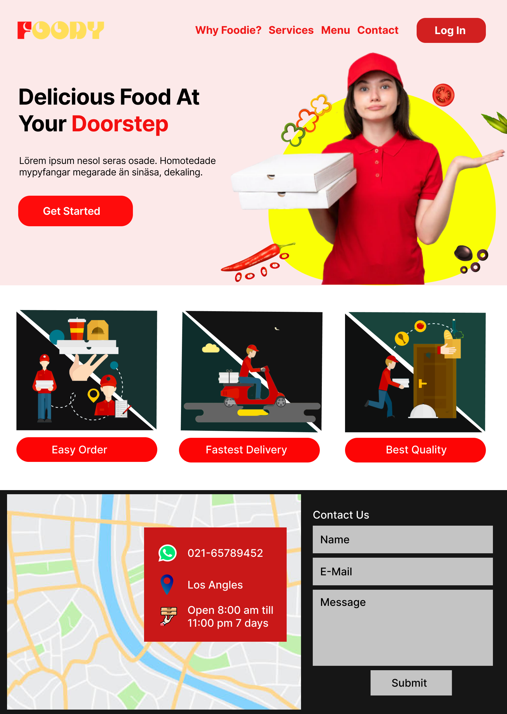 Pizza Delivery Landing page